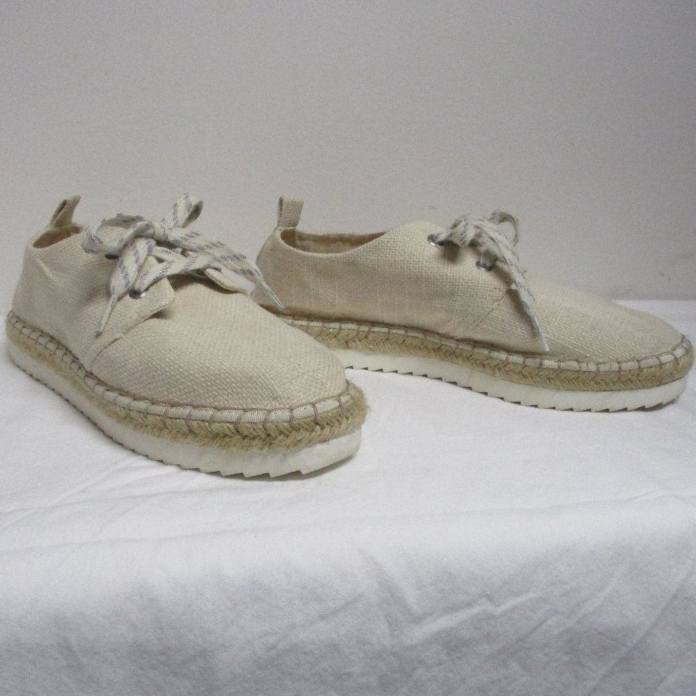Beige Canvas Espadrille Sneaker sz 9.5 Jute